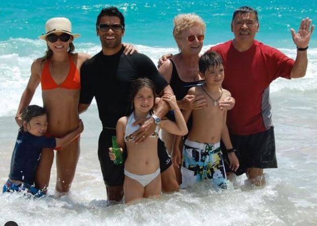 Camilla Consuelos with her husband, son Mark Consuelos, daughter-in-law Kelly Ripa and grandchildren.
